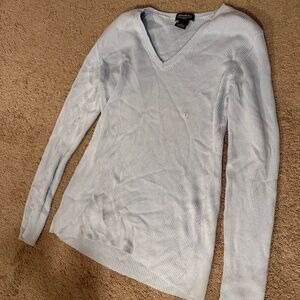 Eddie Bauer Light Blue Ribbed V-Neck Long Sleeve – Large